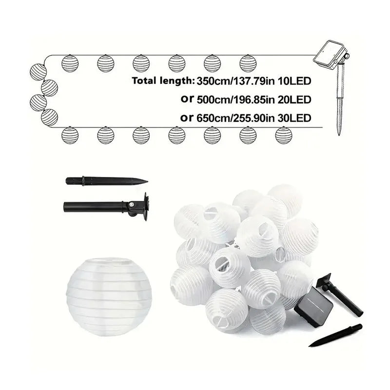 Solar Lantern String Lights for Patio