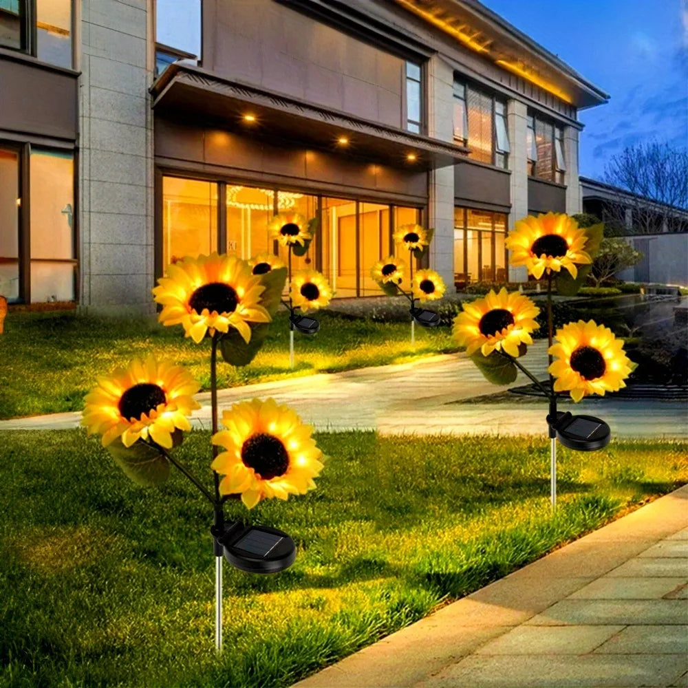 Solar Sunflower LED Stake Lights