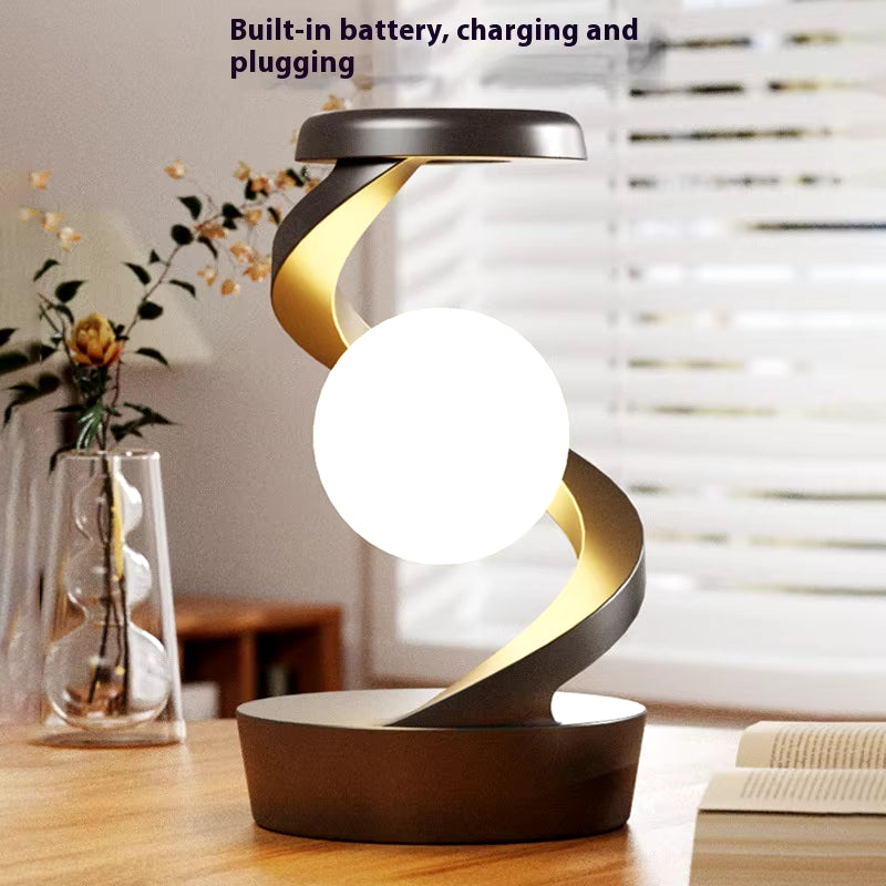 Rotating Moon Desk Lamp with Wireless Phone Charging