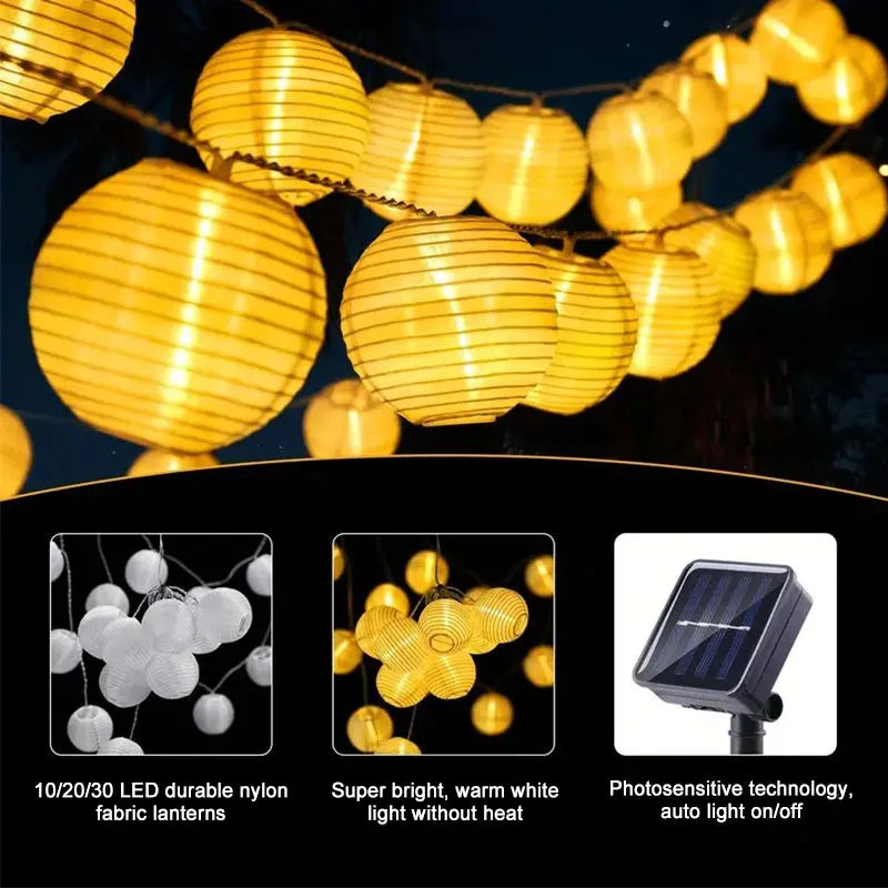 Solar Lantern String Lights for Patio
