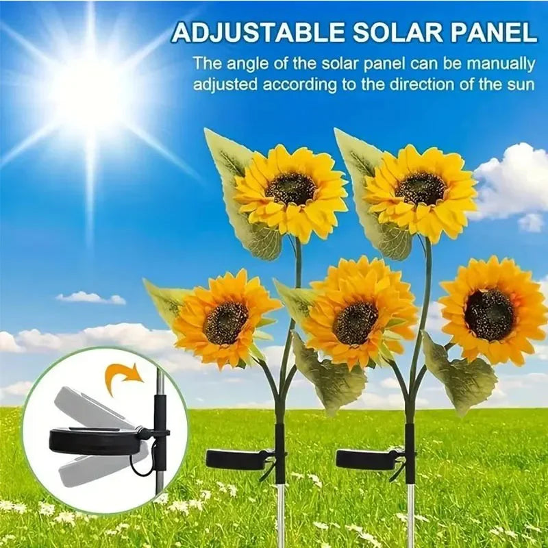 Solar Sunflower LED Stake Lights