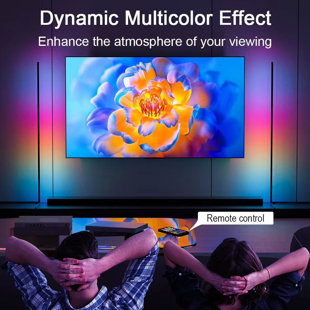Smart LED Corner Floor Lamp – Dimmable RGB Light 55 Inch
