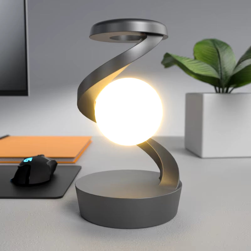 Rotating Moon Desk Lamp with Wireless Phone Charging