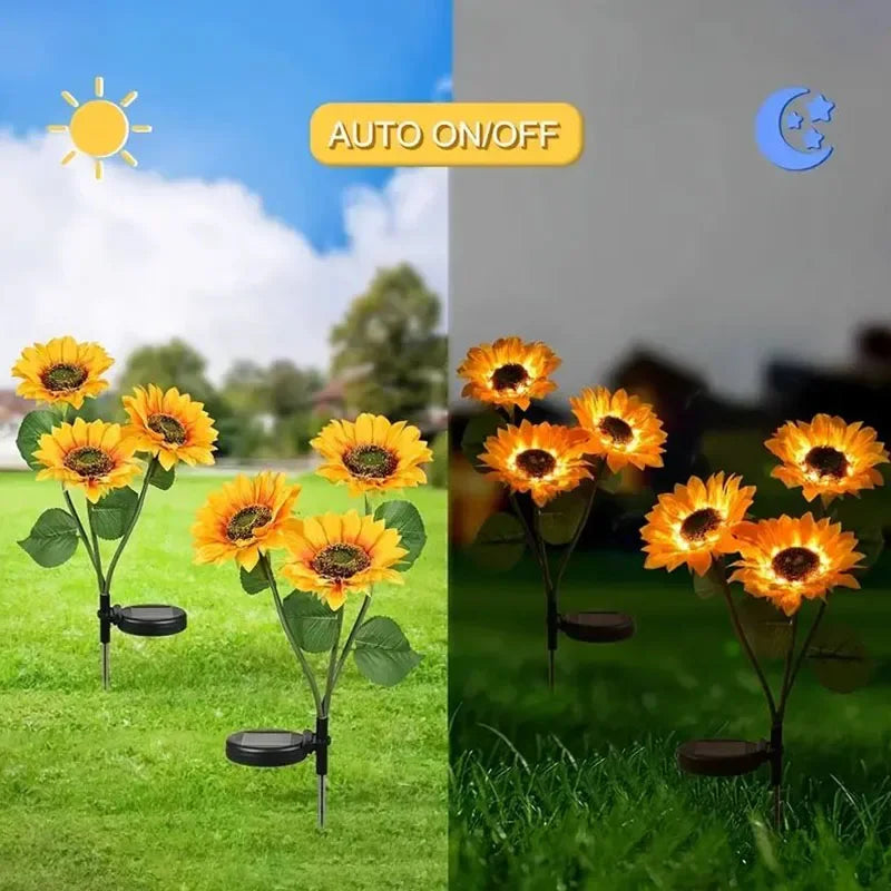 Solar Sunflower LED Stake Lights