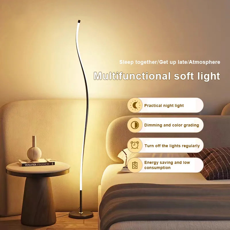 Modern Creative LED Floor Lamp for Sofa Corner Bedroom Bedside Living Room Hotle Home Decor Mood Light RGB Remote Control