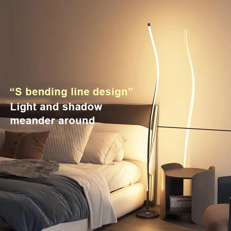 Modern Creative LED Floor Lamp for Sofa Corner Bedroom Bedside Living Room Hotle Home Decor Mood Light RGB Remote Control