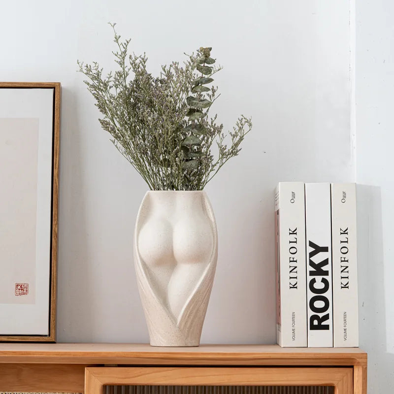 Ceramic Dry Flower Human Body Vase 