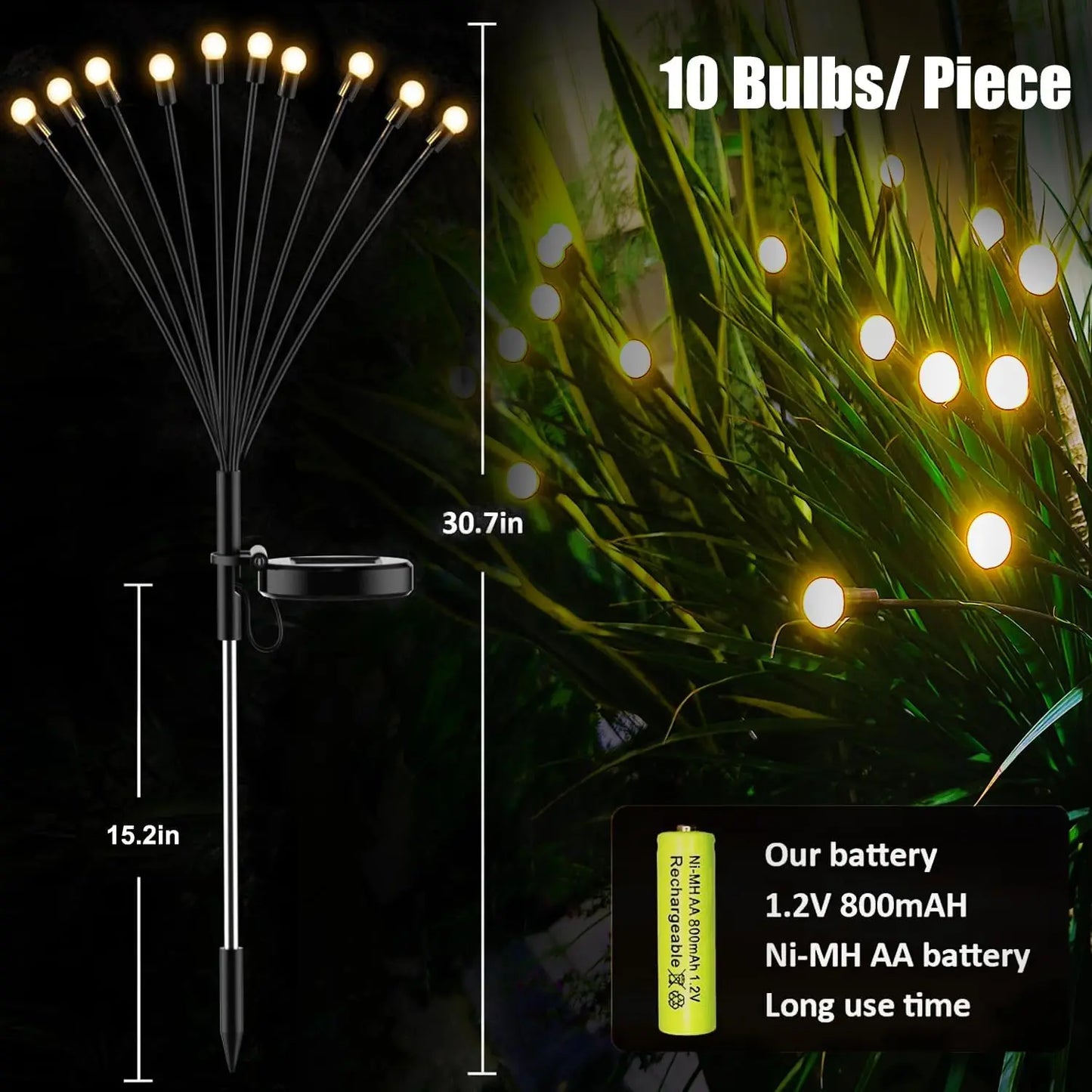 Solar Powered Firefly Lights for Garden 