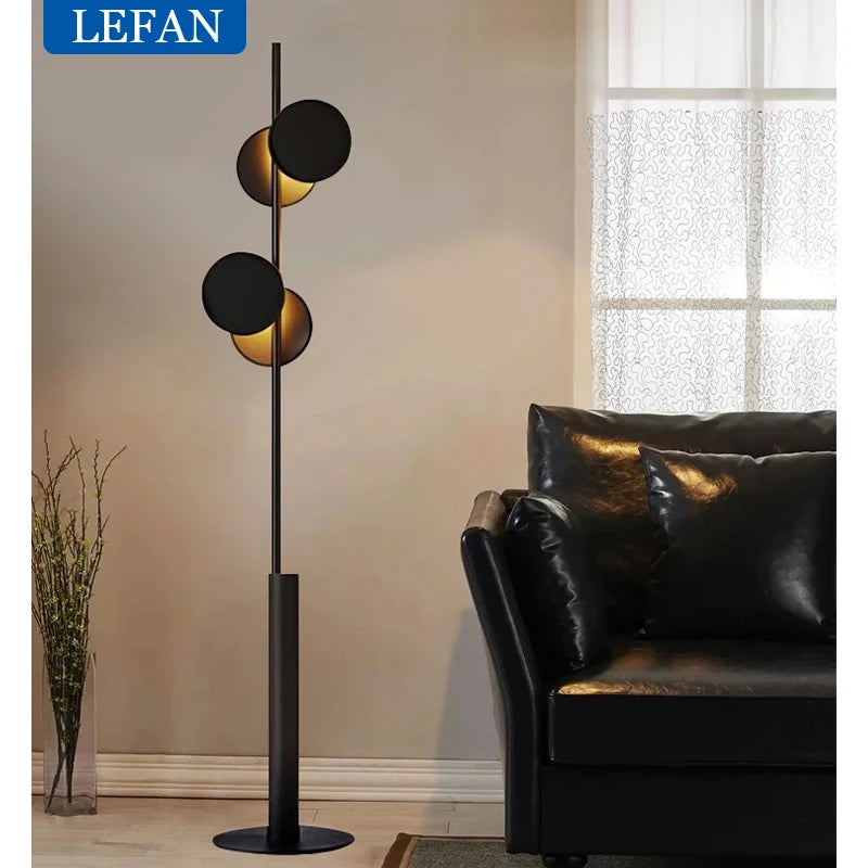 Premium Black LED Floor Lamp – Modern Standing Light for Living Room, Sofa Side, and Bedroom Ambience.