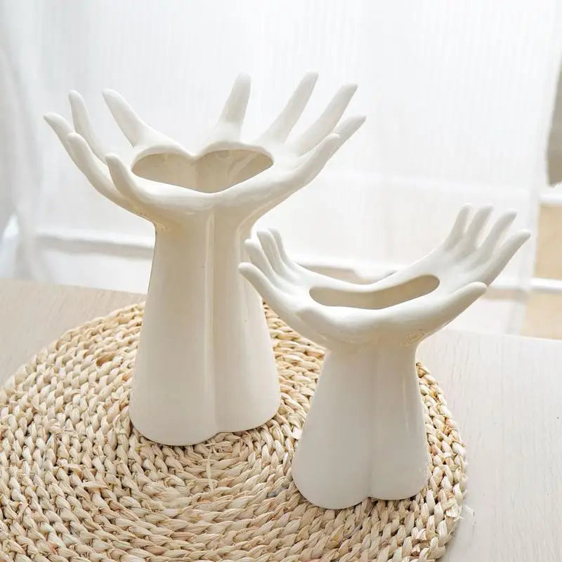 Two Hands Ceramic Vase