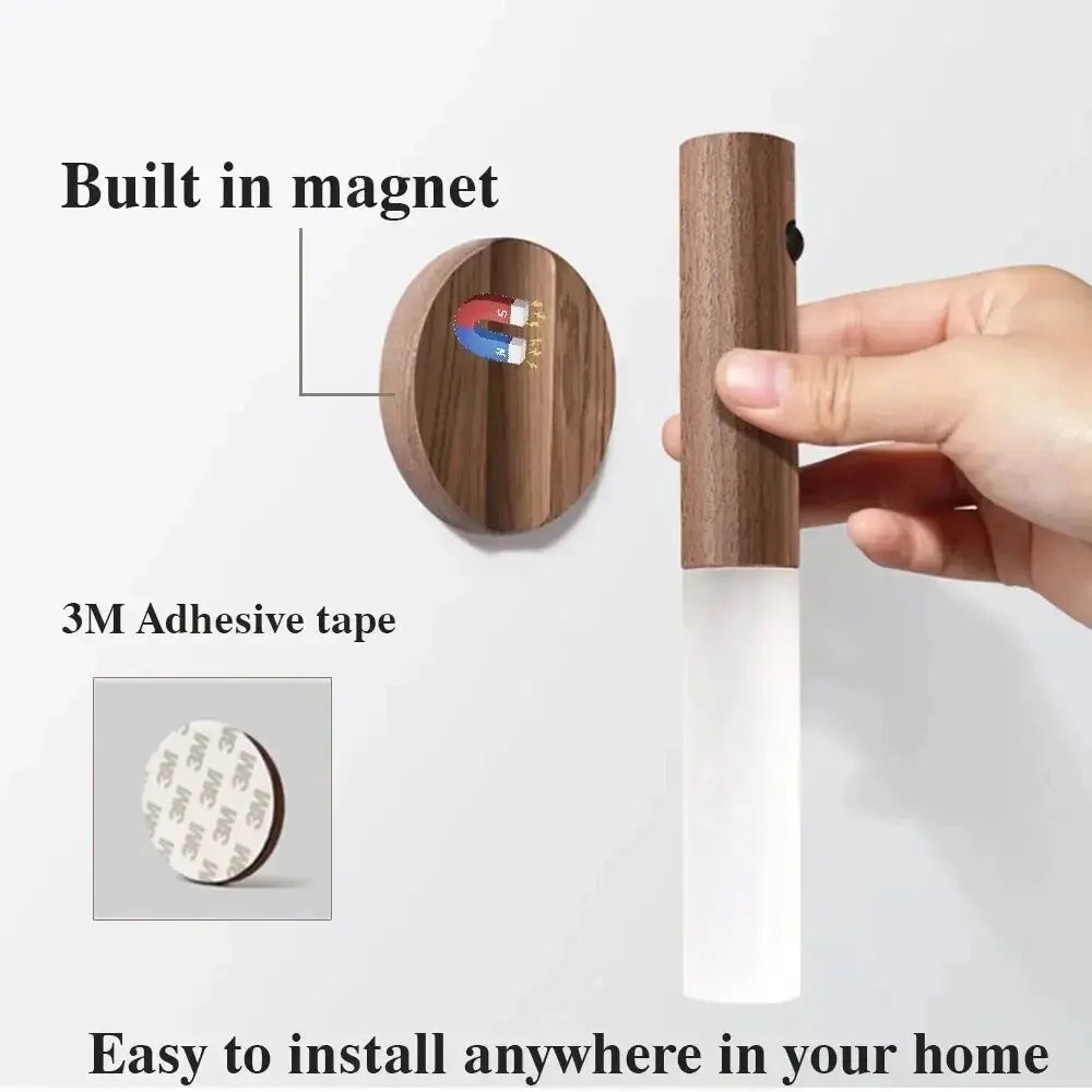 Motion Sensor Night Light – 3-Color Dimmable, Portable Wall Lamp for Bedroom, Stairway, and Kitchen (USB)