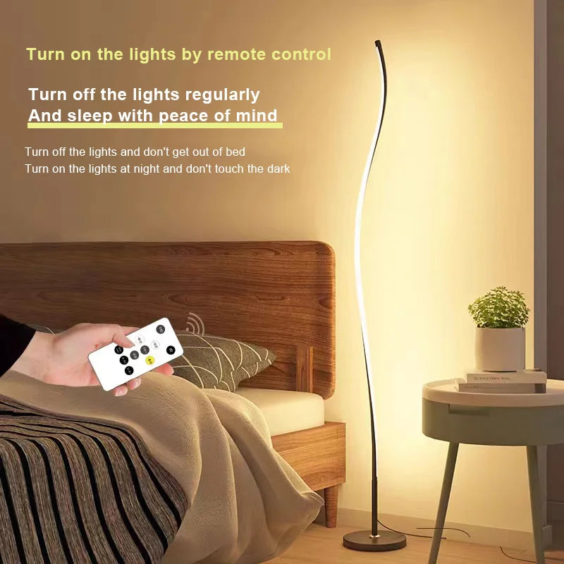 Modern Creative LED Floor Lamp for Sofa Corner Bedroom Bedside Living Room Hotle Home Decor Mood Light RGB Remote Control