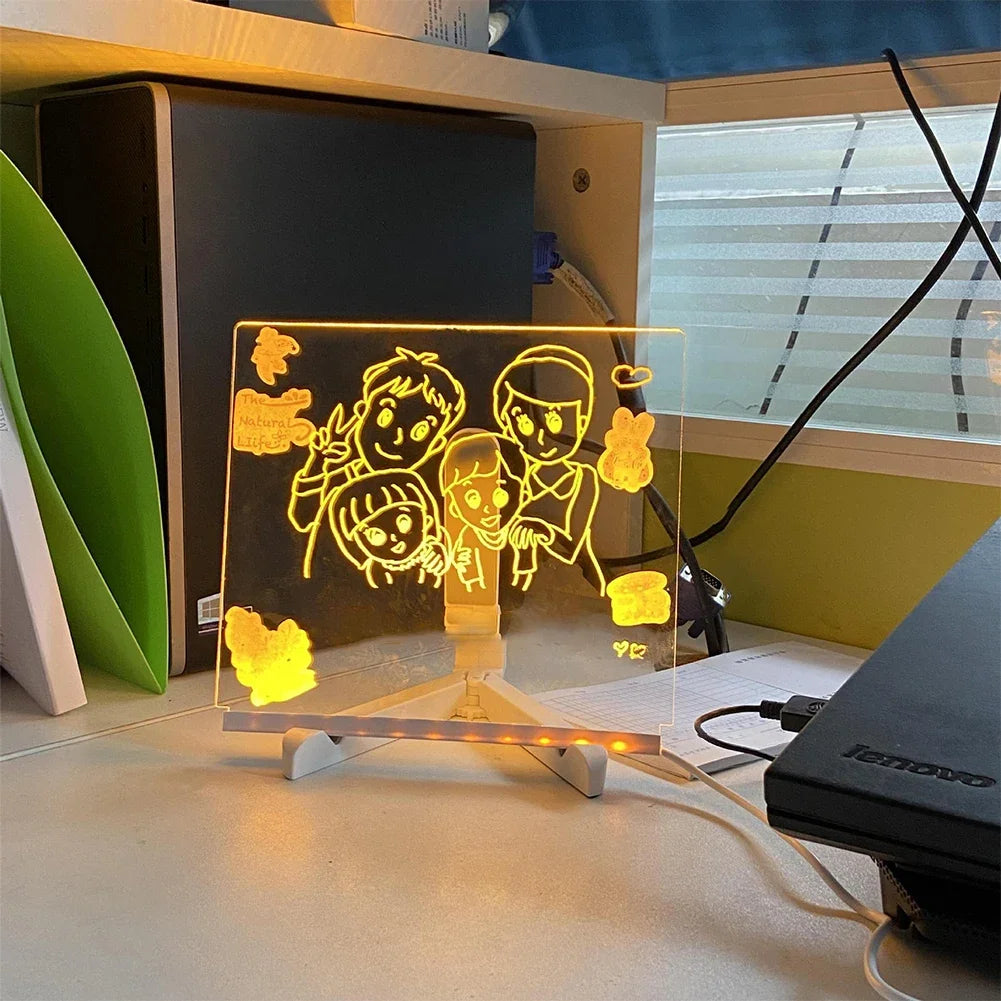LED Light-Up Drawing Board with 7 Color Pens