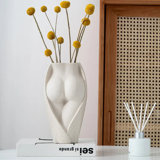 Ceramic Dry Flower Human Body Vase 