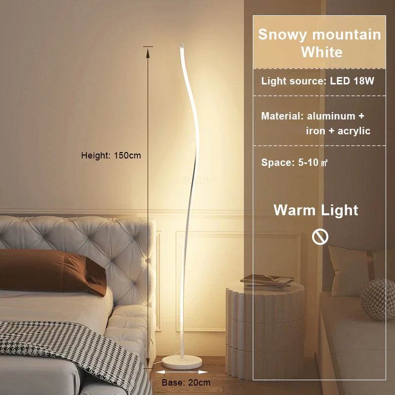 Modern Creative LED Floor Lamp for Sofa Corner Bedroom Bedside Living Room Hotle Home Decor Mood Light RGB Remote Control