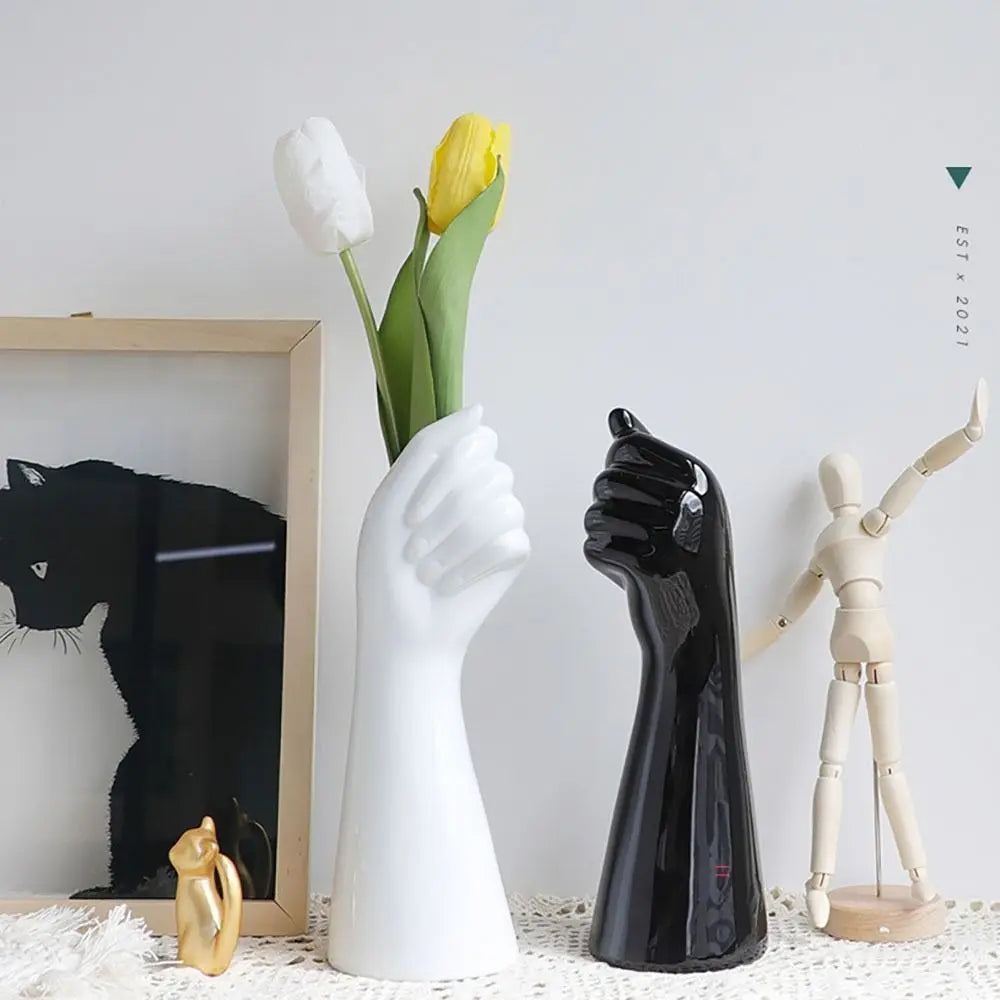 Elegant White Resin Vase: A Delicate Human Body Ornament for Sophisticated Home Decor