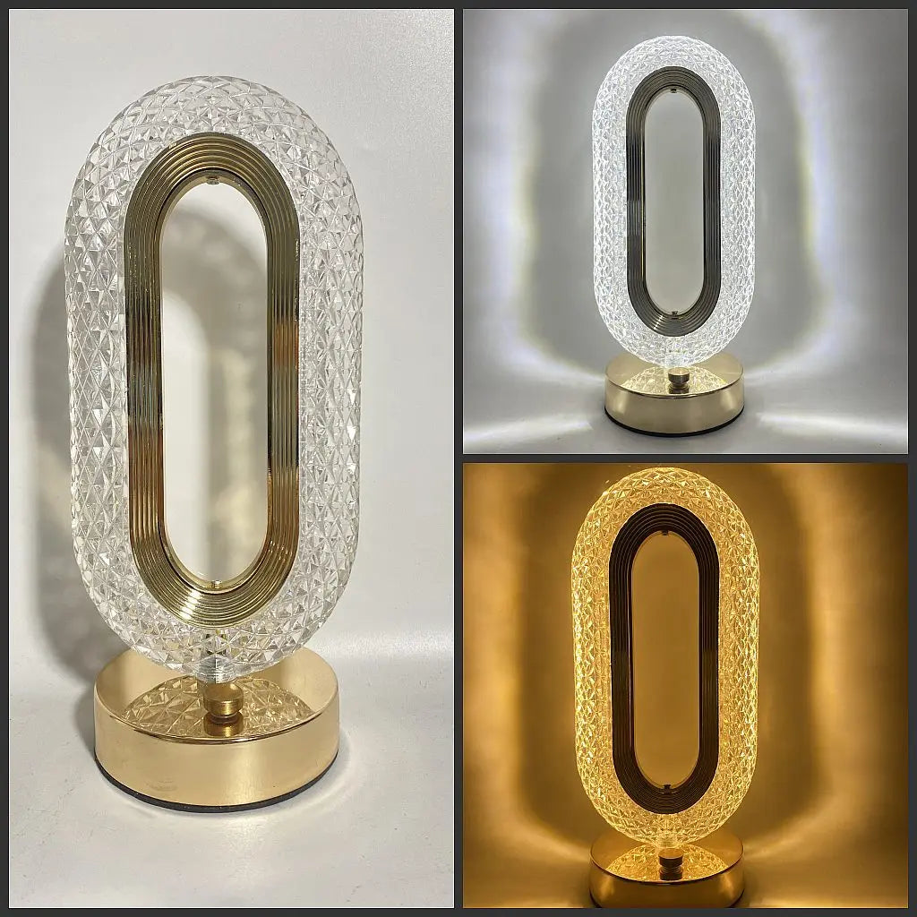 Luxury Modern Crystal Lamp: Rechargeable Touch-Dimming Table Light with 3 Colors