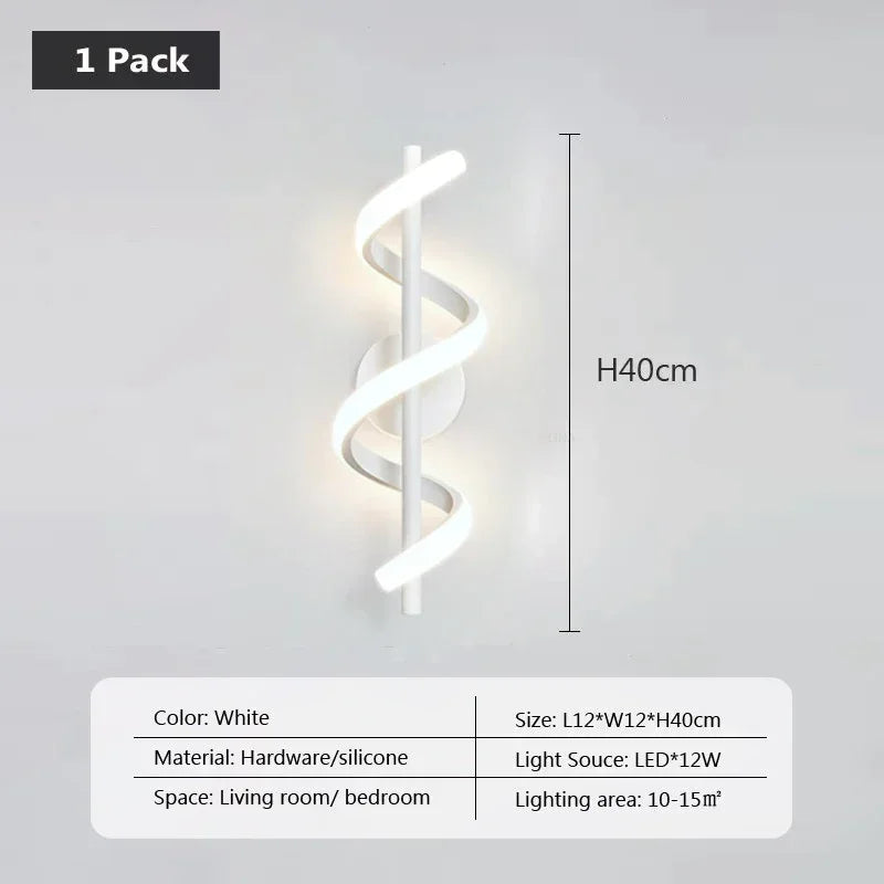 Luxury LED Wall Lamp: Black, White, and Gold Decorative Sconces