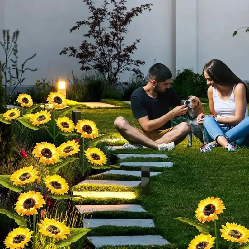 Solar Sunflower LED Stake Lights