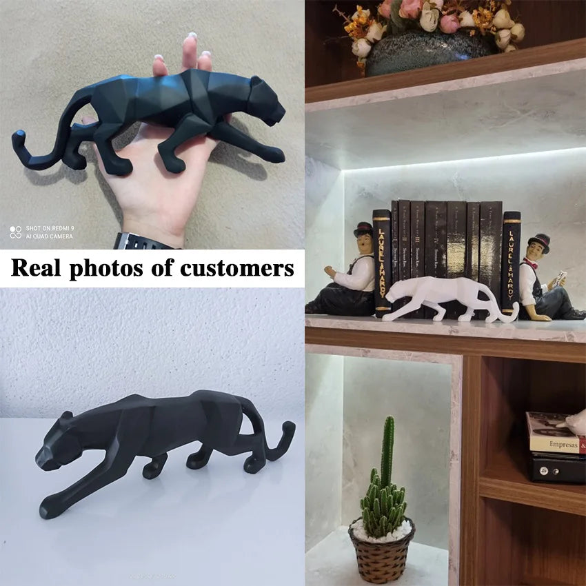 Leopard Statue Abstract Figurine for Home Decor