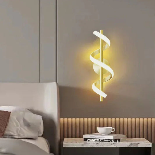 Luxury LED Wall Lamp: Black, White, and Gold Decorative Sconces