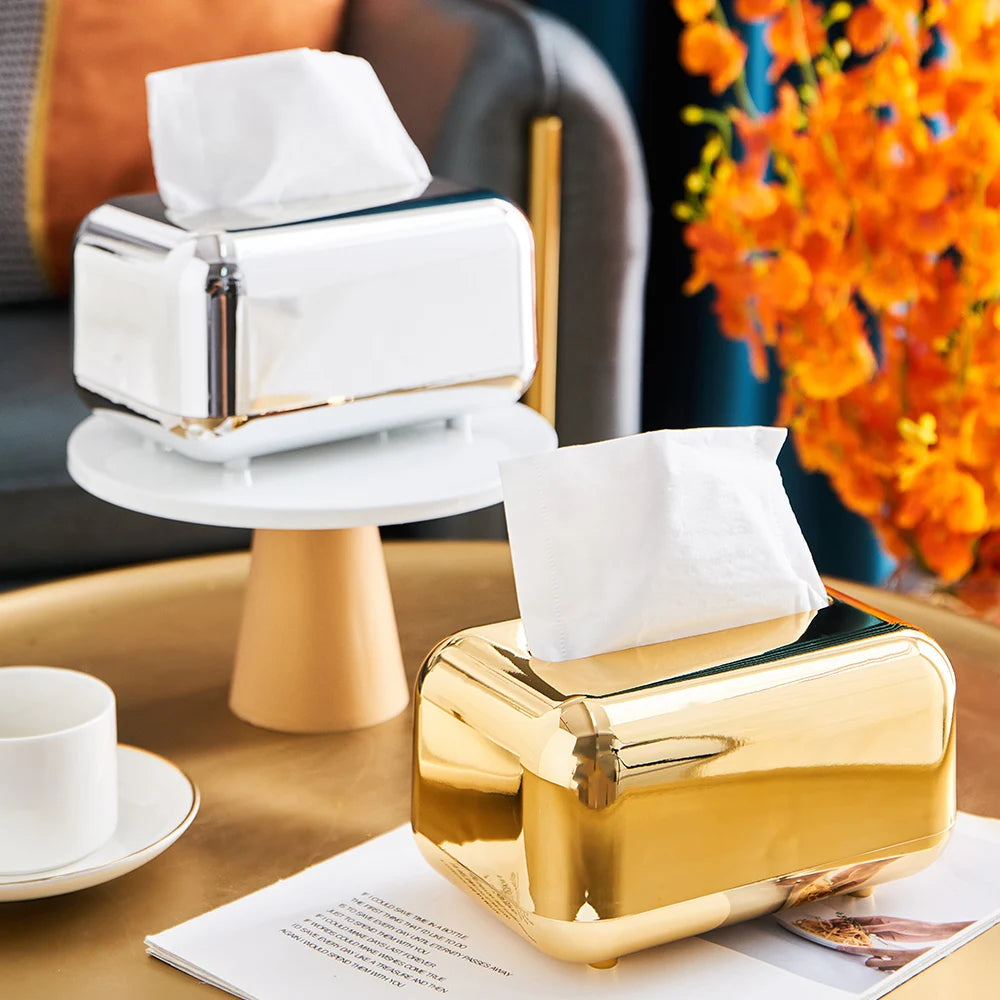 Luxury Tissue Box Gold/Silver for Home Decor