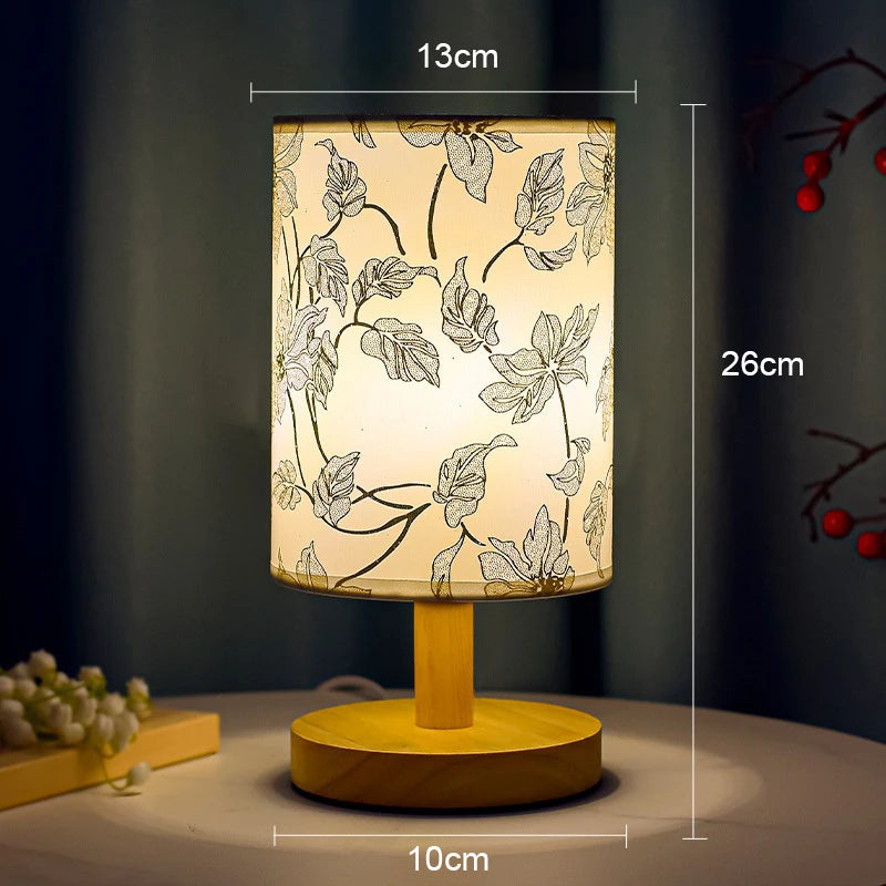 Dimmable LED Square Table Lamp – Elegant Fabric Lampshade for Cozy Bedroom Ambiance.