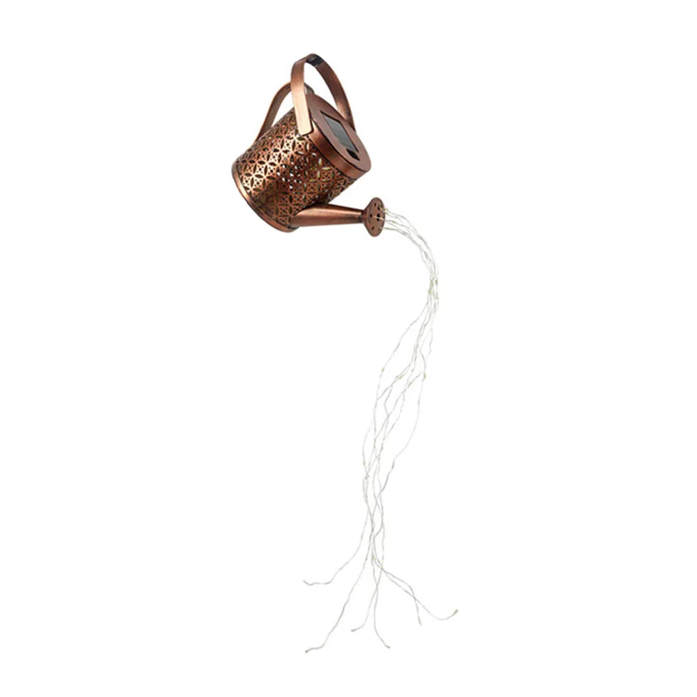 Solar Watering Cascading Lights: Garden Decor