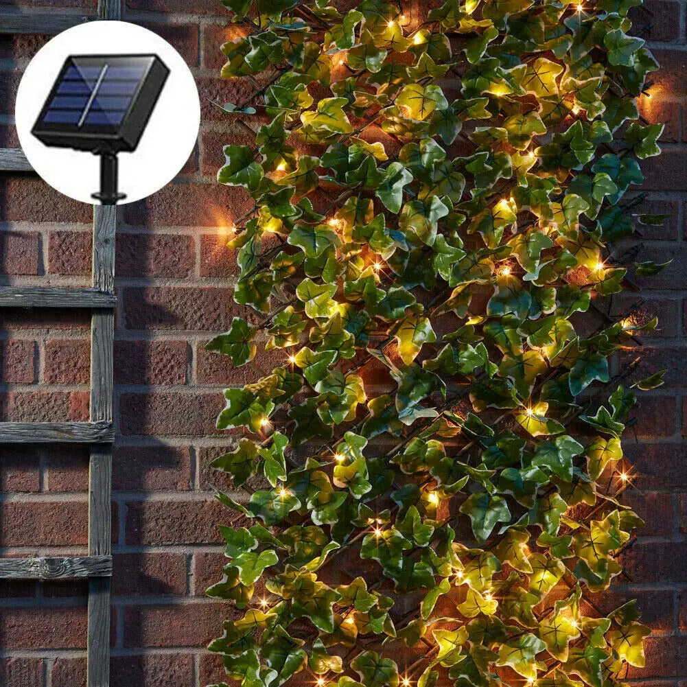 Solar Leaf and Flower Garland String Lights