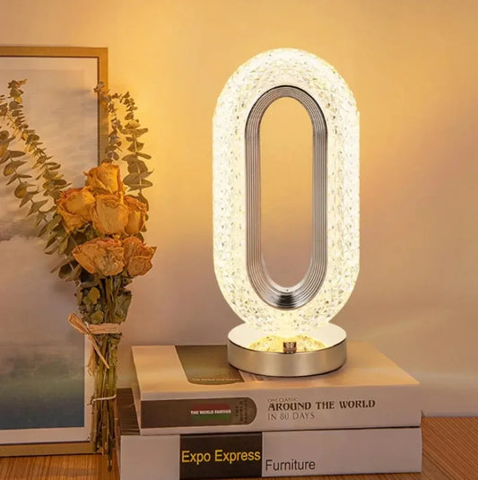Luxury Modern Crystal Lamp: Rechargeable Touch-Dimming Table Light with 3 Colors