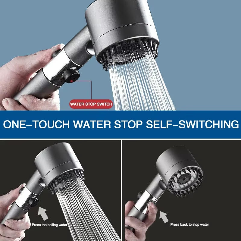 High-Pressure 3-Mode Shower Head with Massage Brush