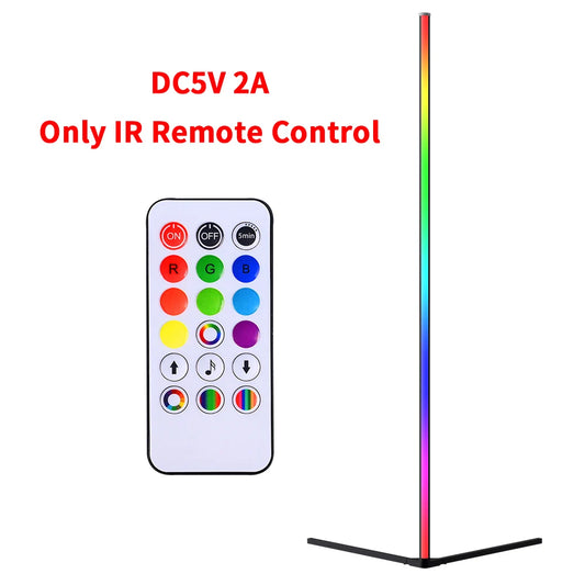 Smart LED Corner Floor Lamp – Dimmable RGB Light 55 Inch