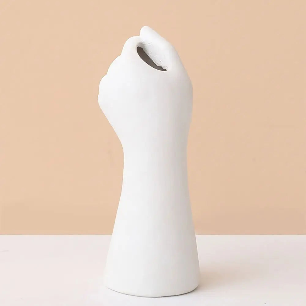 Elegant White Resin Vase: A Delicate Human Body Ornament for Sophisticated Home Decor