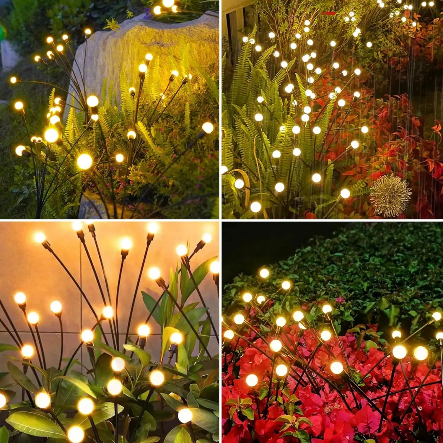 Solar Powered Firefly Lights for Garden 