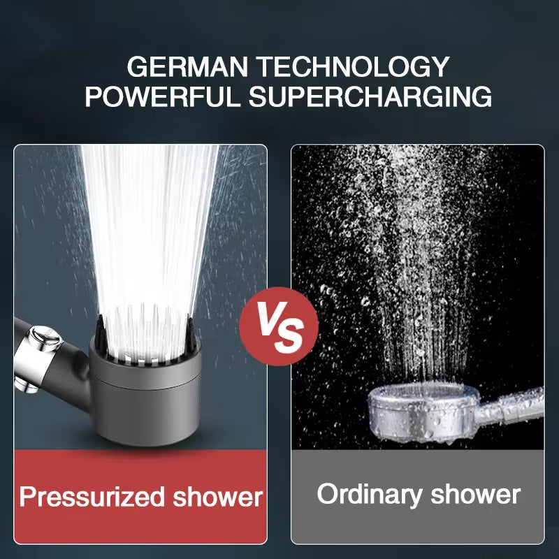 High-Pressure 3-Mode Shower Head with Massage Brush