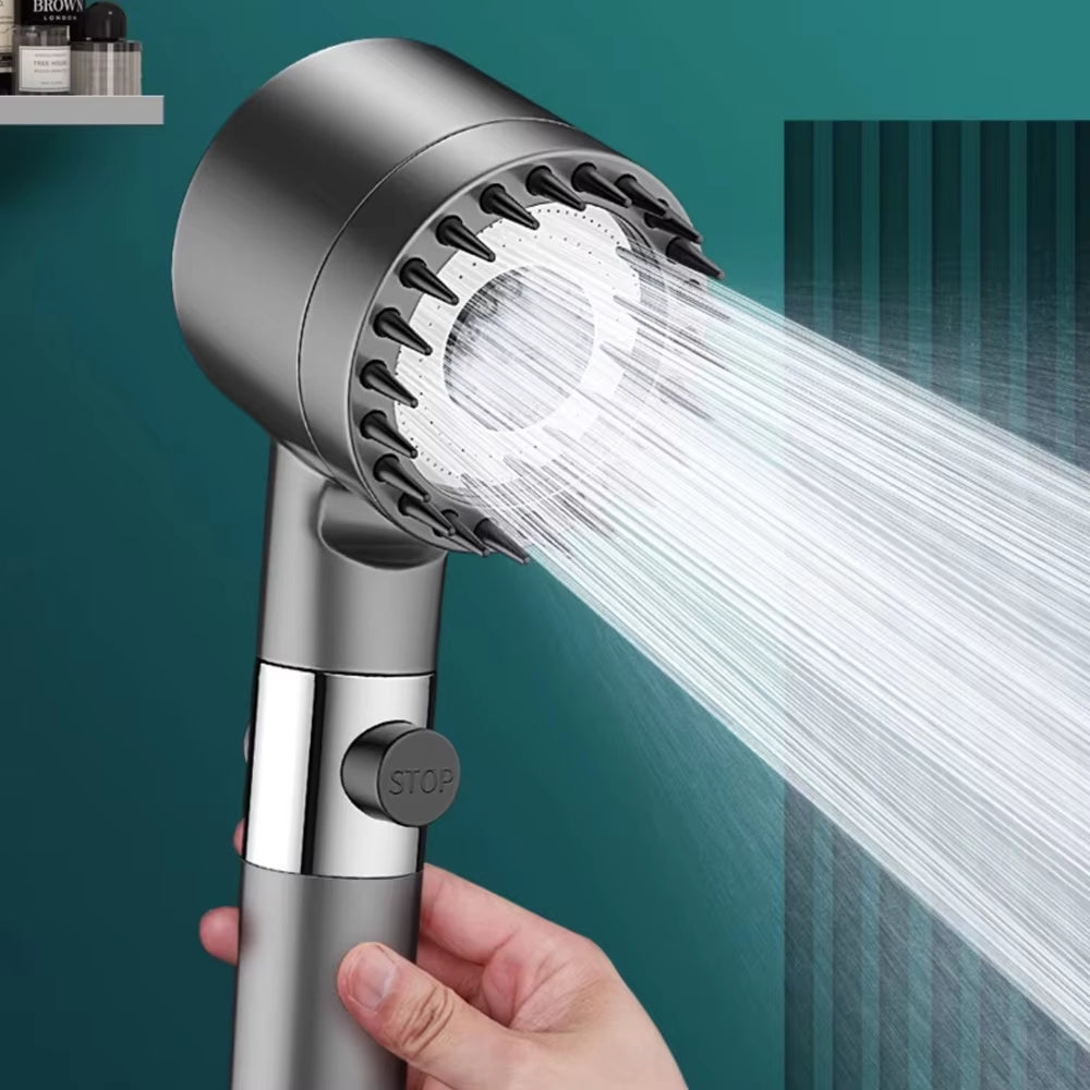 High-Pressure 3-Mode Shower Head with Massage Brush