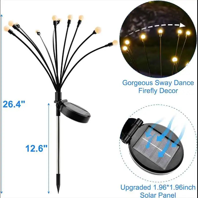 Solar Powered Firefly Lights for Garden 