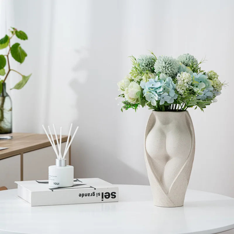 Ceramic Dry Flower Human Body Vase 