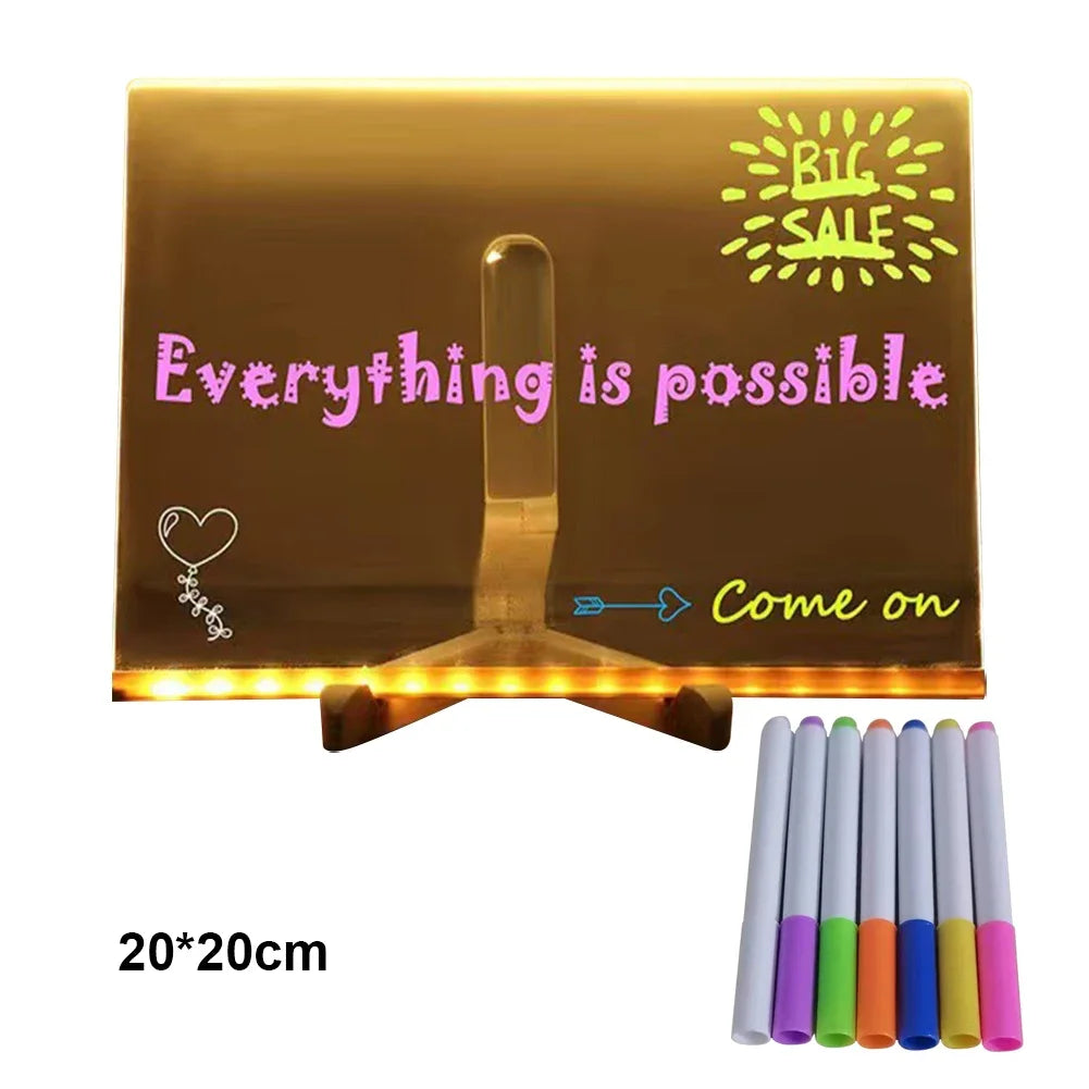LED Light-Up Drawing Board with 7 Color Pens