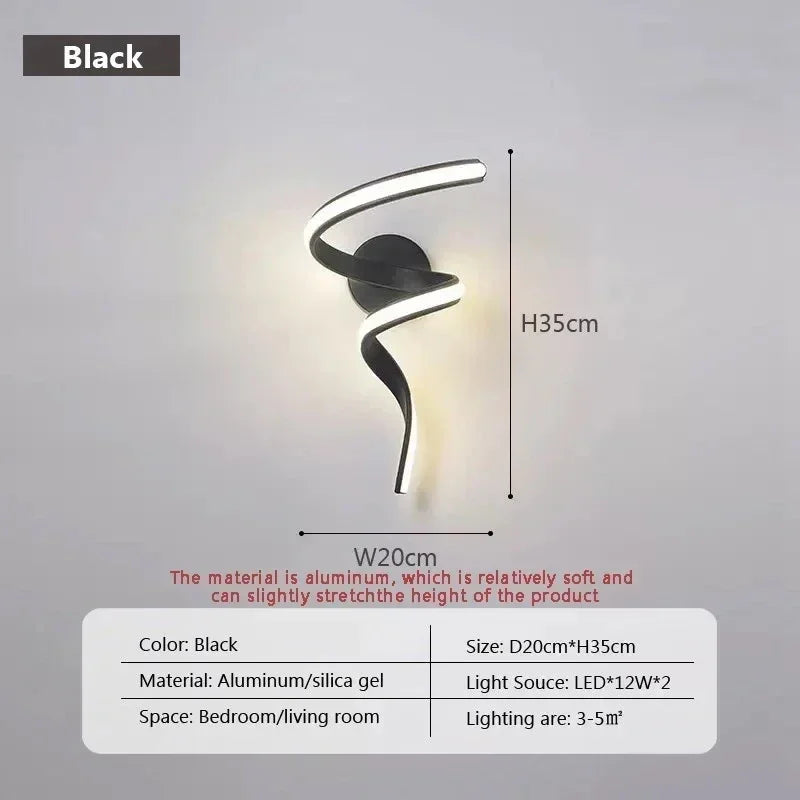 Luxury LED Wall Lamp: Black, White, and Gold Decorative Sconces