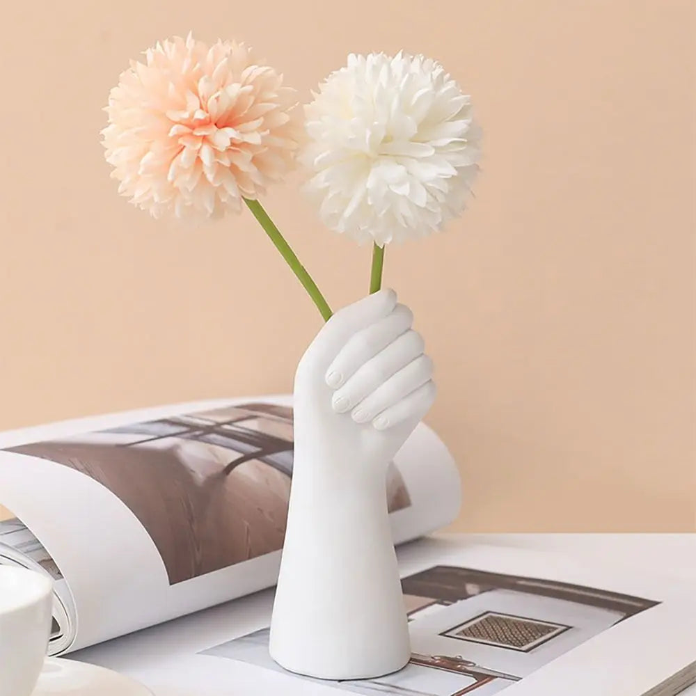 Elegant White Resin Vase: A Delicate Human Body Ornament for Sophisticated Home Decor