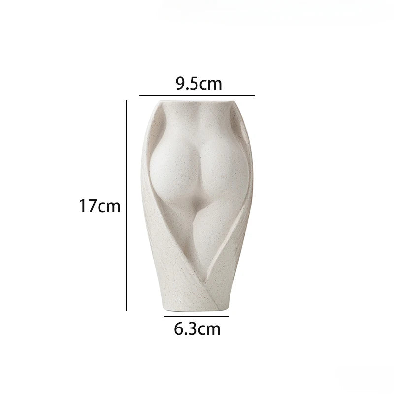Ceramic Dry Flower Human Body Vase 