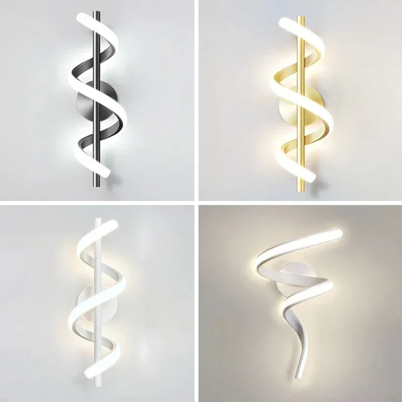 Luxury LED Wall Lamp: Black, White, and Gold Decorative Sconces