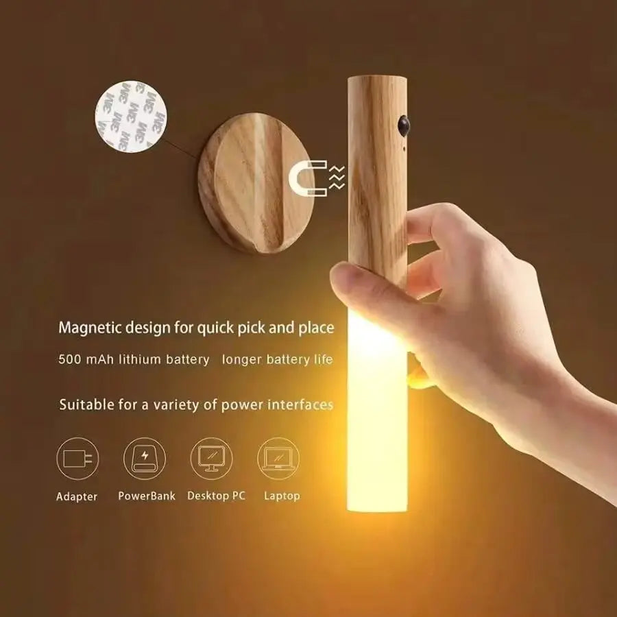 Motion Sensor Night Light – 3-Color Dimmable, Portable Wall Lamp for Bedroom, Stairway, and Kitchen (USB)
