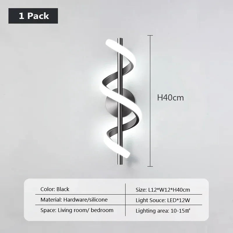 Luxury LED Wall Lamp: Black, White, and Gold Decorative Sconces