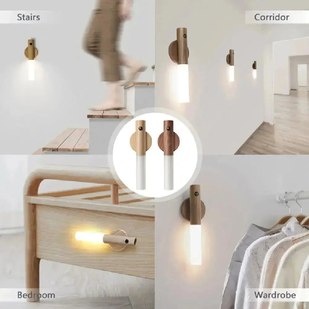 Motion Sensor Night Light – 3-Color Dimmable, Portable Wall Lamp for Bedroom, Stairway, and Kitchen (USB)